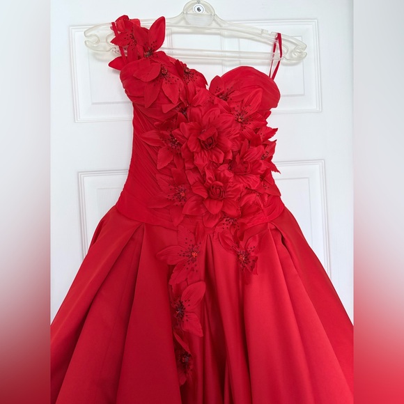 Red Corset Ballgown / Prom or Quinceañera Dress - Picture 5 of 12